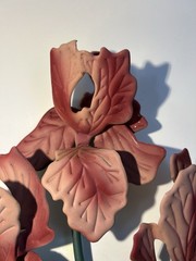 Vintage Toleware Metal Iris Pair