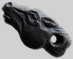 300 BC Ancient Carved Engraved Gemstone Pendant Medallion Amulet Horse Head