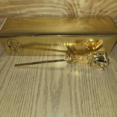 1990s Genuine 24K Gold Dipped Rose by “Roses of Gold” 10.5 Inch