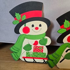 Vintage Hallmark Snowman Centerpiece Christmas Decoration – 1970s 1980s Die-Cut