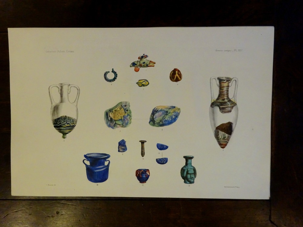 Antiquities Archaeology Glass Antique Lithograph Froehner Wilhelm 1903 Print 14