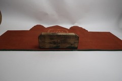 1989 Large Menno Shirk Folk Art Painting On Wood 12″ X 24″ Barn Pigs Signed B32