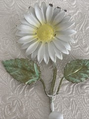 Vintage Italian Tole Hook Daisy Neiman Marcus Cottage Shabby Chic