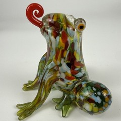 Fitz and Floyd Art Glass Frog Figurine Multicolor Millefiori Hand‑Blown Display