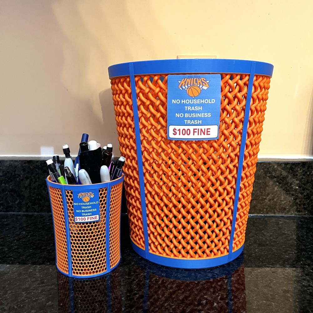 NY Knicks Trash Can – Basketball Gift Viral Blue Orange Trash Can