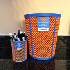 NY Knicks Trash Can – Basketball Gift Viral Blue Orange Trash Can