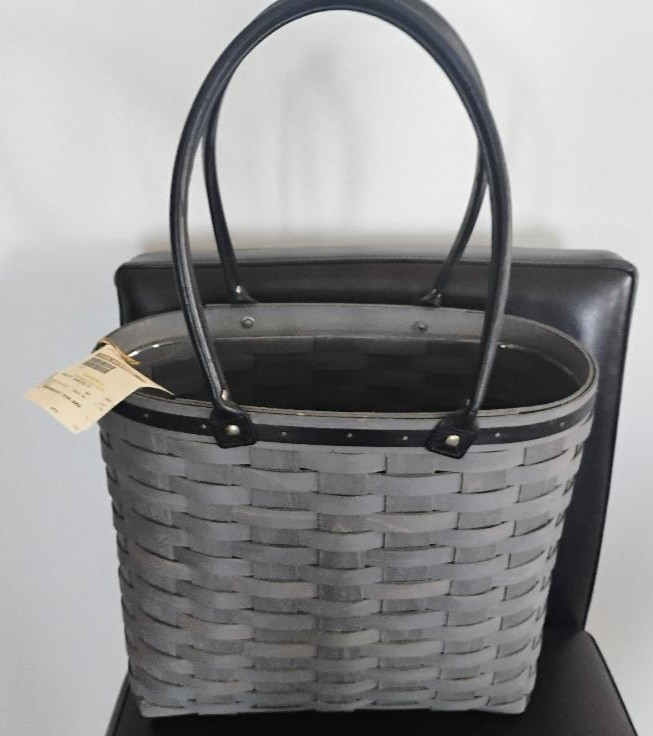 Longaberger RARE 2016 Pewter Stain Leadership Tote complete set, MINT FREESHIP!