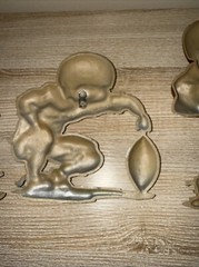 Vintage Homco Sexton 1970s Cast Aluminum Football Set of 3 Wall Hanging Plaques