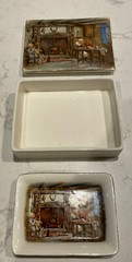 Vintage Porcelain Trinket Box w/Dish Darby & Joan Lancaster Ltd English Ware