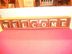 Vintage Home Interiors Homco WELCOME / COUNTRY All Wood Blocks Sexton