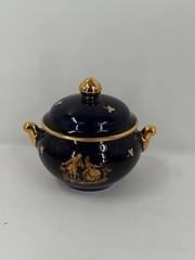 Vintage 14 Piece Lot – MINI Limoges Castel France Cobalt Blue 22 Karat Gold Trim