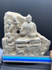Un Touch Ghandharan Art Ghandhra Teaching Buddha Schist Stone Sculptures Panel