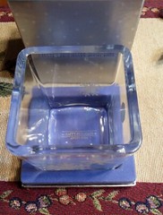 Vintage Snowflakes Etched Square Austria Lead Crystal Candy Dish Candle Holder