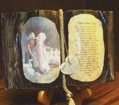Vtg 1987 Resin Coated “Books of Love~What Mom Took” by Judith Bond~Poem 710