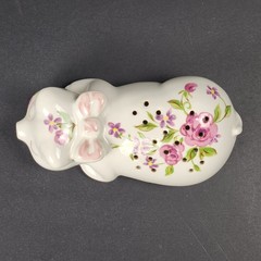 Vintage Avon Ceramarte Brazil Pampered Piglet Ceramic Pomander 1978