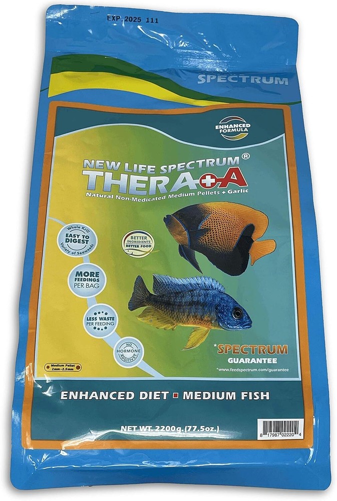 New Life Spectrum Thera+A Medium 2mm Pellet Bag for Fresh & Saltwater Fish,2200g