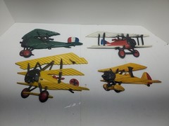 Vintage 1975 Homco Iron Airplanes Set of 4