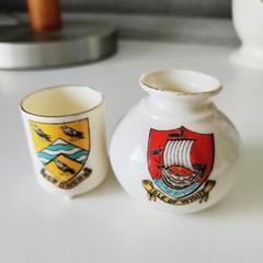 Set of 2 Antique WH Goss Mini Vases – Isle of Wight & Cromer United Kingdom