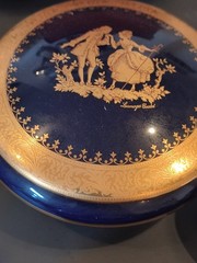 Limoges Castel French Porcelain Blue & gold Collection 10 Piece Set Miniature