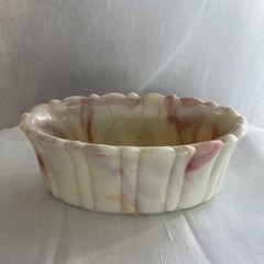 Vintage Akro Agate Marbled Oval Candy Dish