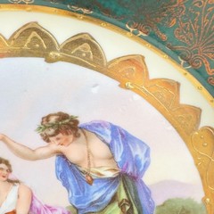 Neoclassical Antique Royal Vienna Porcelain Cabinet Plate Beehive Mark