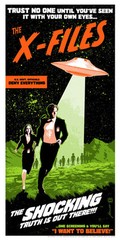 Mulder Scully Classic Sci-Fi Horror Movie Poster Style Silk Screen X-Files Art