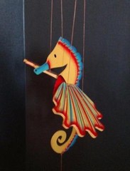 Flying Seahorse Yellow Mobile Sea Shore Decor Colombia Fair Trade Hand Painted