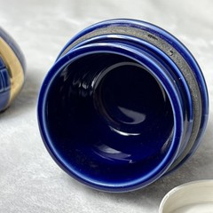 Rare Vintage Caviar Kaspia Paris Porcelain Onion Dome France Cobalt Gold