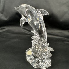 Dolphin Sculpture 24% Lead Cristal Au Plomb Wonders of the Wild in Waves Germany
