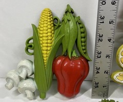 Vintage 1975 Homco Wall Hanging Plaques Lobster Vegetables Farmhouse Cottagecore
