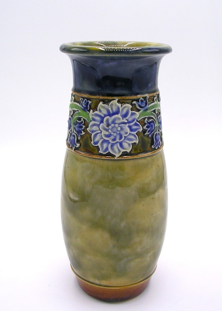 Doulton Lambeth Art Nouveau Tulip Floral Vase ~ Olive Dale/Christine Abbott~8″