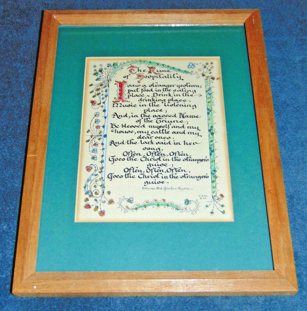 Irish Gaelic Saying Proverb Rune Text Calligraphy Beautiful Decor Widsom Home YX