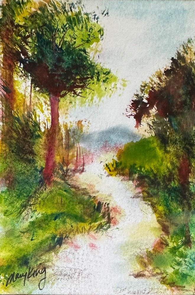 Original Watercolor ACEO Painting by Mary King – Country Road