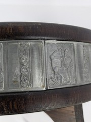 Norwegian Wooden Ale Bowl Norway Viking Vessel Trinket Candle Tray Metal Stamped