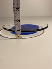 Willy Johansson? Hadeland Handmade Scandinavian Cobalt Plate Art Glass 6 3/8″