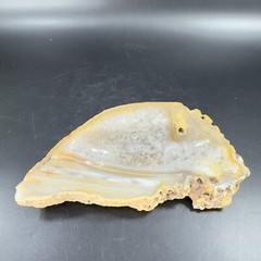 Vintage Carved Brazil Agate Stone Dish Ashtray Decor Wakefield Industries Vtg