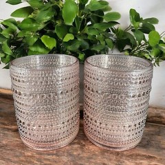 D&V By Fortessa Jupiter Double Old Fashion Glass 10oz Tumbler Set 2 Tumblers VTG