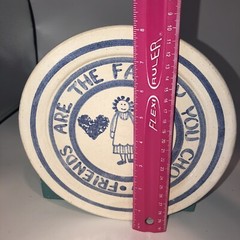 Vintage Pottery Signed Plate “ Friends Are The Family We Choose Fun