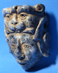 PRE-COLUMBIAN MAYAN STONE DIGNITARY MASK PENDANT