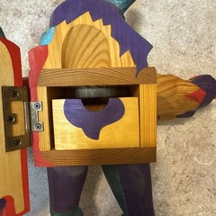 BEAUTIFUL Rare Vintage Signed Wood sculpture Wall Hanging Trinket Box R.A. Pitz