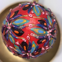SIGNED Nannette Fenn “Eggs”traordinaire Designs Floral Faberge Inspired Egg USA