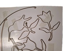 New Vtg Folk Art Free-form Brass Wire Art Hummingbirds Flowers Mobile 1990’s