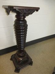 ANTIQUE PEDESTAL STAND TABLE ORNATE Circa 1890 “Bronze Statue Clock” To Restore