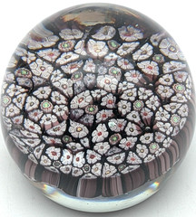 Murano Hand Blown Art Glass Millefiori Paperweight
