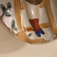 Vintage RISQUÉ LADY Behind Ceramic Dish Double Sided 6.25”x4”