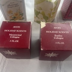 Vintage Avon Mini Perfume Lot Bottles Box Foxfire Hawaiian White Ginger Primrose