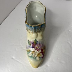 VINTAGE RS SUHL MARKED HAND PAINTED VICTORIAN EDWARDIAN PORCELAIN SHOE