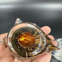Hand Blown Art Glass Bird Figurine Paperweight Glass Artist Signed JC Vintage