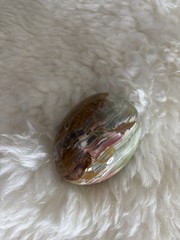 Marble Alabaster Carved Polished Egg Art Decor Paperweight 3″ Long