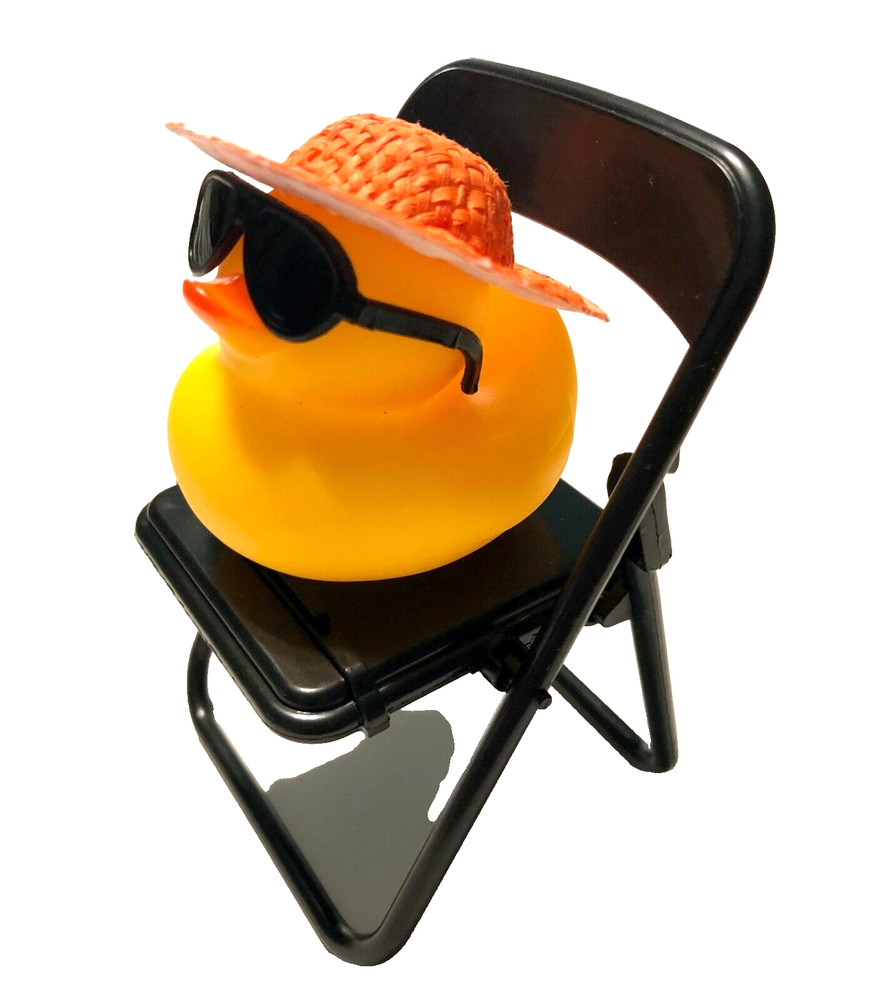FREE SHIP – FUN BEACH CRUISING RUBBER DUCK WITH FOLDING CHAIR CRUISE DUCKIE